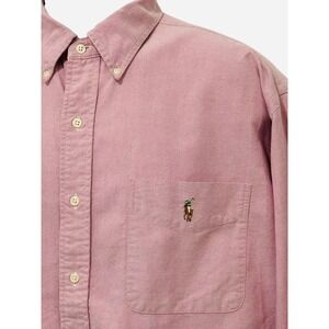 Polo Ralph Lauren‎ Mens Shirt Button Oxford Pink L/S Flesh Pony XL